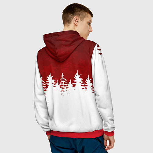 Мужская толстовка Music Santa / 3D-Красный – фото 4