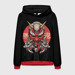 Толстовка-худи мужская Cyber Oni Samurai, цвет: 3D-красный