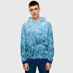 Толстовка-худи мужская Иней, цвет: 3D-синий — фото 2