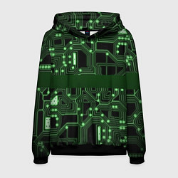 Толстовка-худи мужская Неоновая схема, цвет: 3D-черный