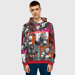 Толстовка-худи мужская Cyberpunk 2077, цвет: 3D-красный — фото 2
