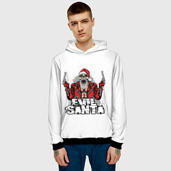 Толстовка-худи мужская Злой Санта, цвет: 3D-черный — фото 2
