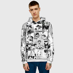 Толстовка-худи мужская Haikyu, цвет: 3D-белый — фото 2
