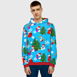 Толстовка-худи мужская Новый год, цвет: 3D-красный — фото 2