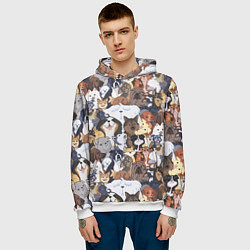 Толстовка-худи мужская Dogs, цвет: 3D-белый — фото 2