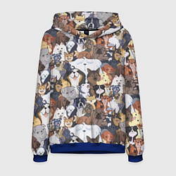 Толстовка-худи мужская Dogs, цвет: 3D-синий