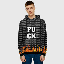 Толстовка-худи мужская F*CK F*CK F*CK, цвет: 3D-черный — фото 2