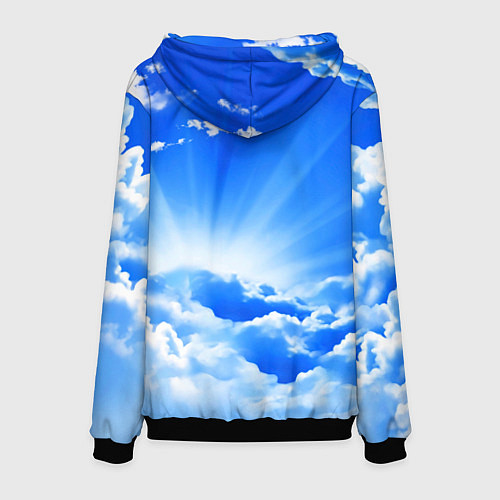 Мужская толстовка Кот в облаках / 3D-Черный – фото 2