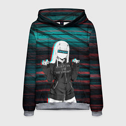 Толстовка-худи мужская Zero Two Senpai, цвет: 3D-меланж