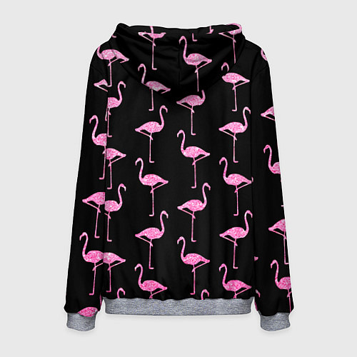 Мужская толстовка Фламинго Чёрная / 3D-Меланж – фото 2