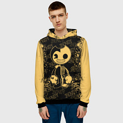 Толстовка-худи мужская Bendy And The Ink Machine краска, цвет: 3D-черный — фото 2