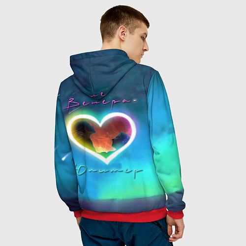 Мужская толстовка Ваня Дмитриенко Венера-Юпитер / 3D-Красный – фото 4