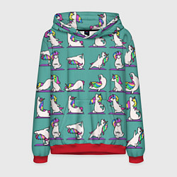 Толстовка-худи мужская Единороги Зарядка, цвет: 3D-красный