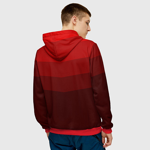 Мужская толстовка Красный Градиент / 3D-Красный – фото 4
