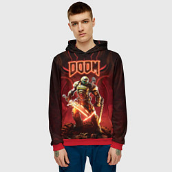 Толстовка-худи мужская Doom Думгай, цвет: 3D-красный — фото 2