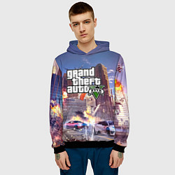 Толстовка-худи мужская ЭКШЕН Grand Theft Auto V, цвет: 3D-черный — фото 2
