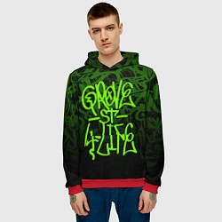 Толстовка-худи мужская ГТА GTA GROVE STREET 4 LIF, цвет: 3D-красный — фото 2