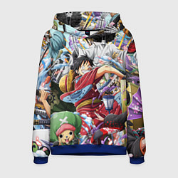Толстовка-худи мужская ONE PIECE ВАН ПИС, цвет: 3D-синий
