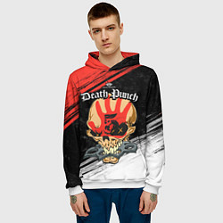 Толстовка-худи мужская Five Finger Death Punch 7, цвет: 3D-белый — фото 2
