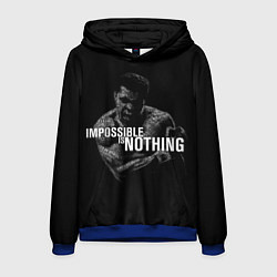 Толстовка-худи мужская Возможно Всё Мухаммед Али, цвет: 3D-синий