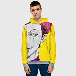 Толстовка-худи мужская Hunter x Hunter Хисока, цвет: 3D-меланж — фото 2