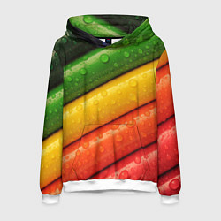Толстовка-худи мужская Цветные линии, цвет: 3D-белый
