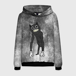 Толстовка-худи мужская Cartoon cat, цвет: 3D-черный