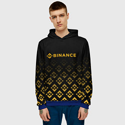 Толстовка-худи мужская BINANCE БИНАНС БИРЖА, цвет: 3D-синий — фото 2