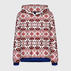Толстовка-худи мужская Русские народные узоры, цвет: 3D-синий