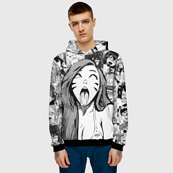 Толстовка-худи мужская Belle Delphine Ahegao, цвет: 3D-черный — фото 2