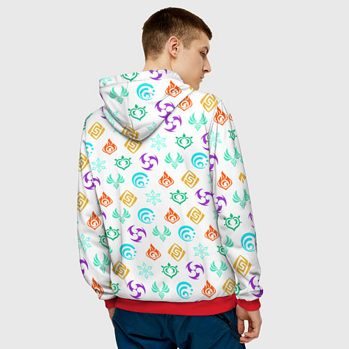 Мужская толстовка GENSHIN IMPACT ЭМБЛЕМЫ / 3D-Красный – фото 4