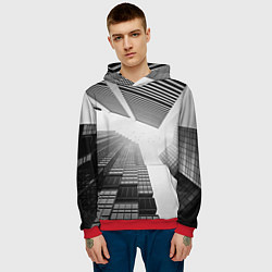 Толстовка-худи мужская Минимализм, цвет: 3D-красный — фото 2