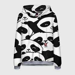 Толстовка-худи мужская Панды, цвет: 3D-меланж