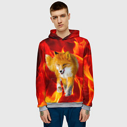 Толстовка-худи мужская Fire Fox, цвет: 3D-меланж — фото 2