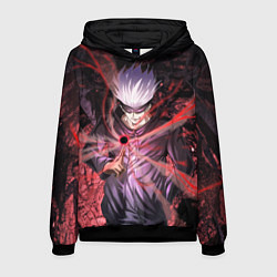 Толстовка-худи мужская Магическая битва, цвет: 3D-черный