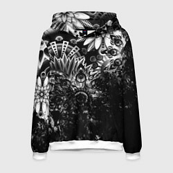 Толстовка-худи мужская Floral Pattern, цвет: 3D-белый