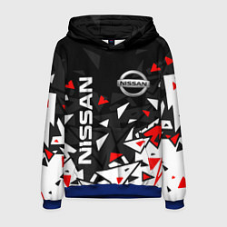 Толстовка-худи мужская NISSAN НИССАН ОСКОЛКИ, цвет: 3D-синий