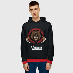 Толстовка-худи мужская Valheim Viking Bear, цвет: 3D-красный — фото 2