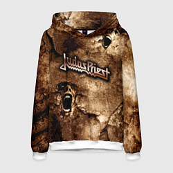 Толстовка-худи мужская JUDAS PRIEST SCREAM, цвет: 3D-белый