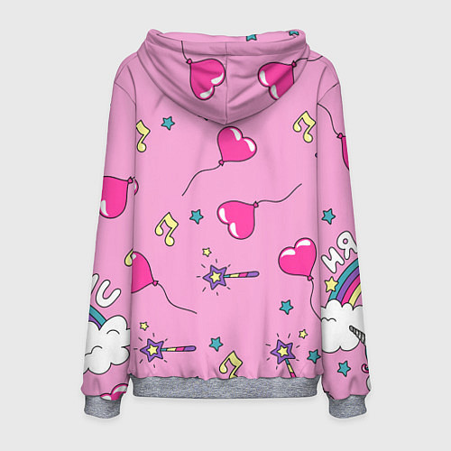 Мужская толстовка Единорог Радужный / 3D-Меланж – фото 2