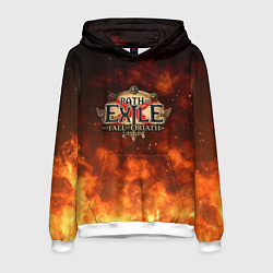 Толстовка-худи мужская Path of Exile Logo Путь изгнанника Лого Z, цвет: 3D-белый