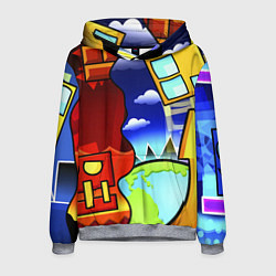 Толстовка-худи мужская Geometry Dash, цвет: 3D-меланж