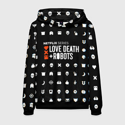 Толстовка-худи мужская LOVE DEATH ROBOTS $$$, цвет: 3D-черный