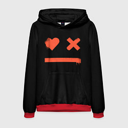 Толстовка-худи мужская Smile Love Death and Robots, цвет: 3D-красный