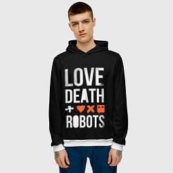Толстовка-худи мужская Love Death Robots, цвет: 3D-белый — фото 2