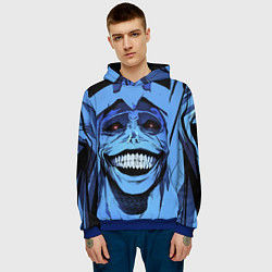 Толстовка-худи мужская ПОДНЯТИЕ УРОВНЯ В ОДИНОЧКУ, цвет: 3D-синий — фото 2