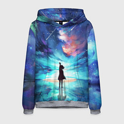 Толстовка-худи мужская Дотянуться до космоса, цвет: 3D-меланж