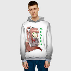 Толстовка-худи мужская Doki Doki MONIKA, цвет: 3D-меланж — фото 2