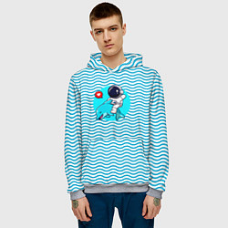 Толстовка-худи мужская Любовь, море, космос, цвет: 3D-меланж — фото 2