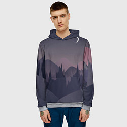 Толстовка-худи мужская Night forest, цвет: 3D-меланж — фото 2